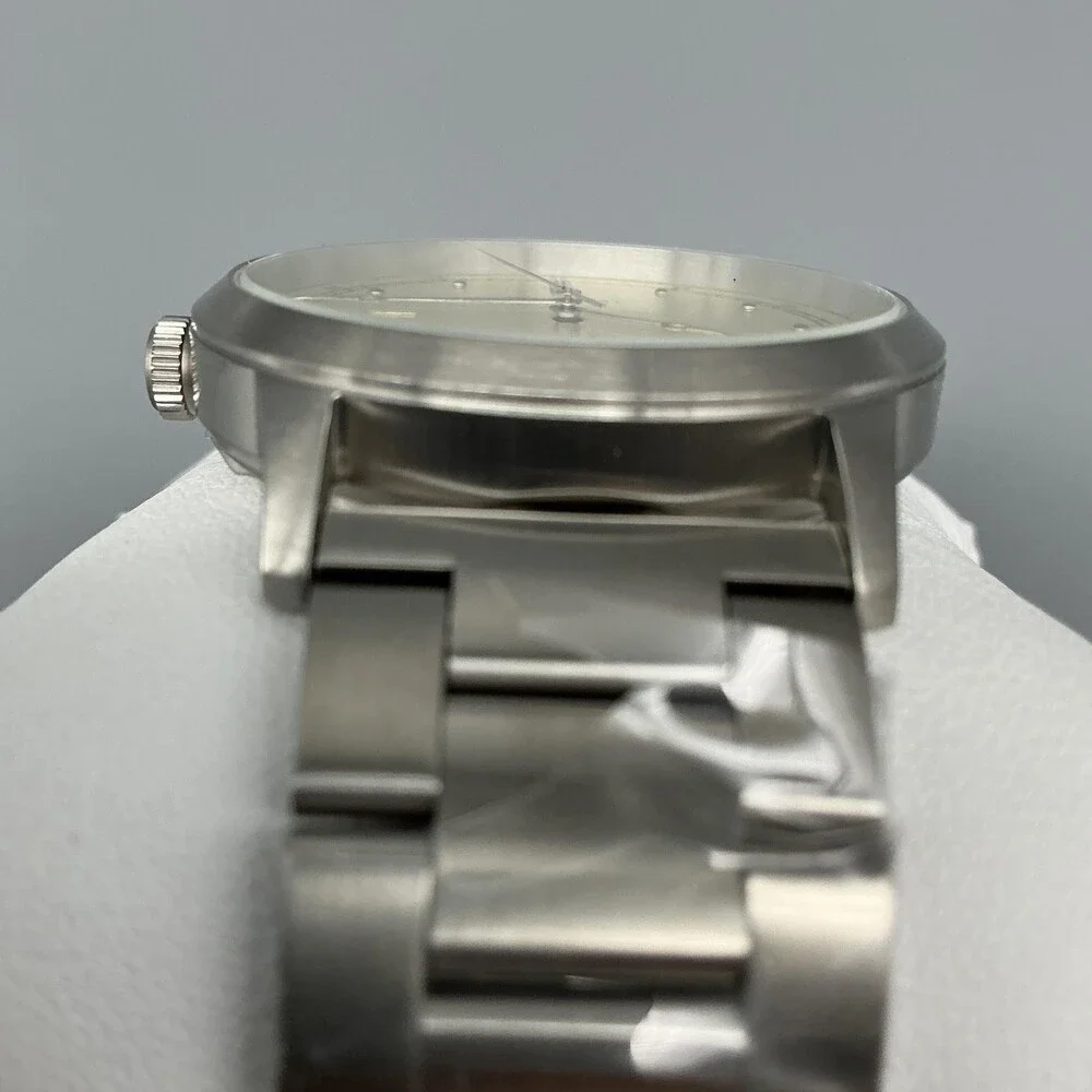 JAS McCabe JM-1034 Mens Watch 42mm Cream Dial Stainless Date New Battery 8.25